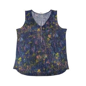 Rachael V-Neck Zipper Sleeveless Shirt NWT